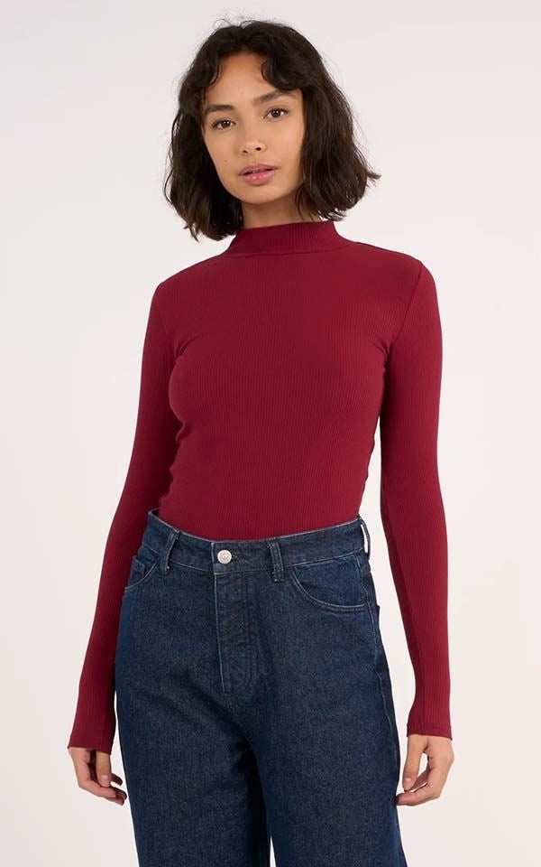 Longsleeve High Neck Rib